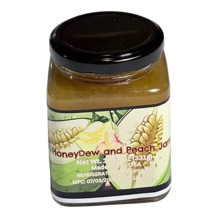 Tropical Honeydew Melon & Peach Jam Fruit Spread 11.68  oz Jar Natural Delight Versatile Appeal Occasion Friendly Flavor Sweetness Tangy