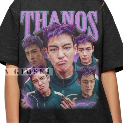 イカゲーム T.O.P THANOS T-shirt Mサイズ 白/ピンク Thanos From Squid Game 2 Shirt Trending Sweatshirt - Printiment