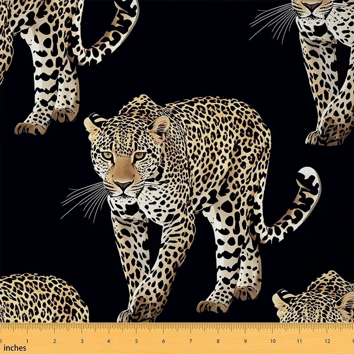 Cheetah Pattern Fabric by The Yard Leopard DIY Craft Hobby Polyester Fabric African Wild Animal Print Black Dot Wildlife Decorative for Upholstery and Home Accents,,Not Cotton