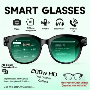 Ai Smart Glasses Real-Time Translation Photography, 200w HD Camera, Long-Lasting Battery Support iOS & Android, Voice Ai Assistant, Wearable Smart Glasses