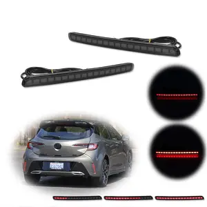 2pcs For 2019 2020 2021 2022 2023 Toyota Corolla Hatchback Smoked LED Rear Bumper Reflector Tail lamps Lights
