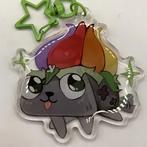 Pebble Dandys World Keychain, Dandy's World Cute Keyring Acrylic, Perfect Gift for Fans, Collectible Character Charms, Backpack & Bag Accessories