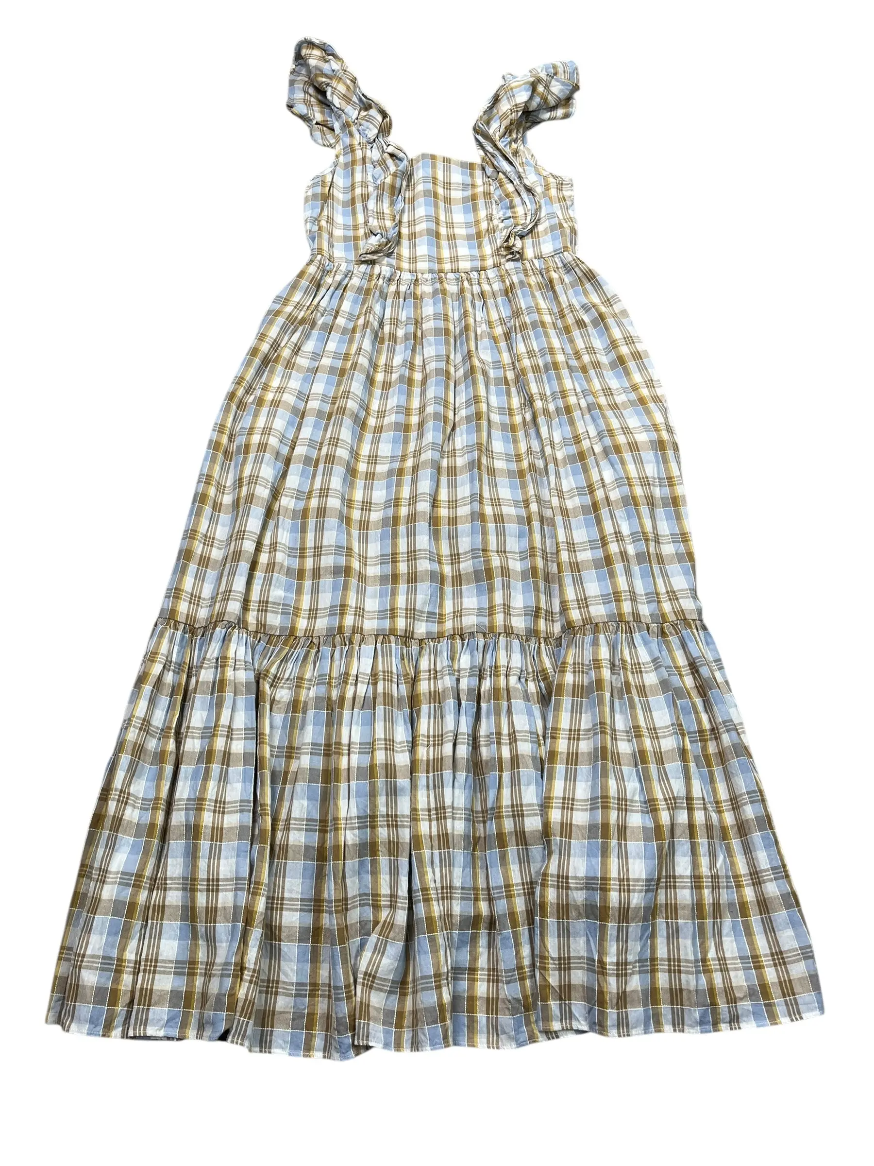 Dress Casual Maxi By Madewell In Blue & Brown, Size:Xxs