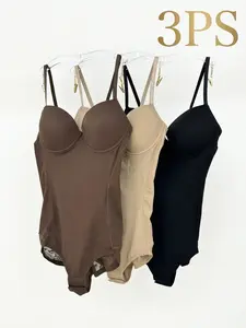 Women Slimming Bodysuits Shapewear Tops Tummy Control Body Shaper Spaghetti Strap Camisole Leotards Bodycon Jumpsuit Seamless Sleeveless V-Neck Bodysuit Shapewear Tummy Control