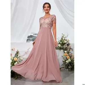 FormalDress GraduationDress BirthdayWomenOutfits UNITHORSEUNITHORSEFloralEmbroideryChiffonBridesmaidDress