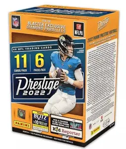 PANINI 2022 Prestige NFL Trading Cards Blaster Box - 6 Packs with Exclusive Diamond Parallels & 11 Cards per Pack