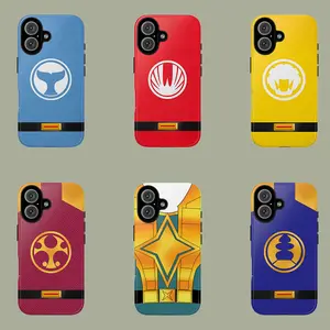 Power Rangers Ninja Storm Colorful Power Morpher inspired Phone Case with Iconic rangers Design for iPhone 16 Pro Max 15 Plus 14 Pro 13 12 11 XS Max etc Shockproof Superhero Anime Protection Durable Polycarbonate TPU