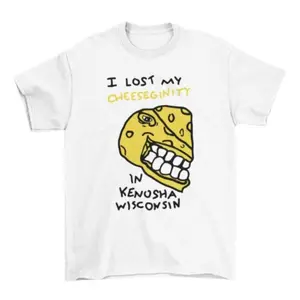 I Lost My Cheeseginity In Kenosha Wisconsin, Funny Meme Shirt, Sarcastic Cartoon Tshirt, Ironic Gen Z, Adult Graphic Top