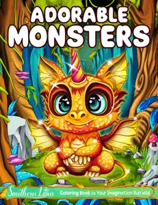 Adorable Monsters Coloring Book: A Collection of Weird and Lovable Monster Illustrations, Large Print Coloring Pages for Adults Women Teens Provide Relaxation