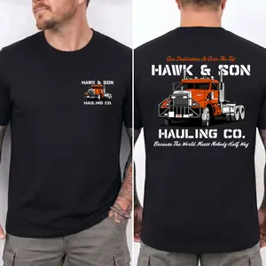 Hawk & Son Hauling Co Shirt, Vintage Semi Truck Tee, Truck Driver Gift, Big Rig Graphic T-Shirt, Trucker Apparel