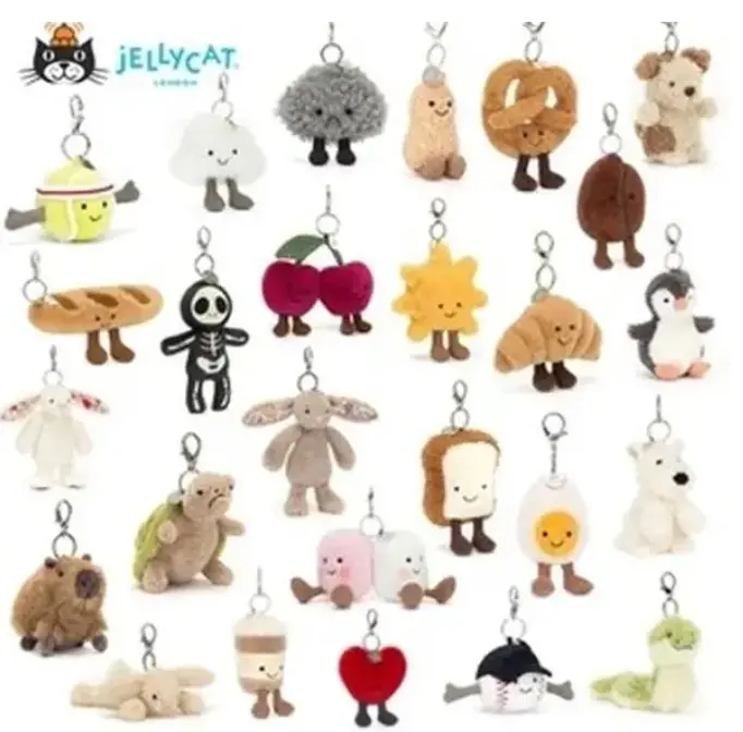 2026 Jellycat Mini Plush Keychain – Soft Cute Bag Charm for Women, Aesthetic Purse Decor, Trending TikTok Gift