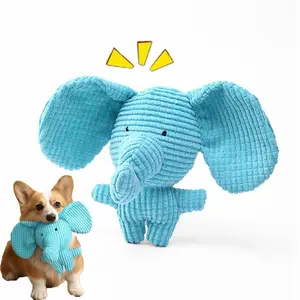 Durable Plush Dog Toy Elephant, Interactive Squeak Sound Chew Toy for Dogs, Soft Stuffed Animal Pet Toy for Teeth Cleaning & Fun Playtime