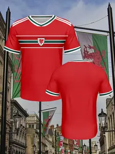 Wales 2026 Home Football Jersey, Latest Print Design, Breathable Fabric, Quick-Dry Comfort, Perfect Gift for Sports Enthusiasts