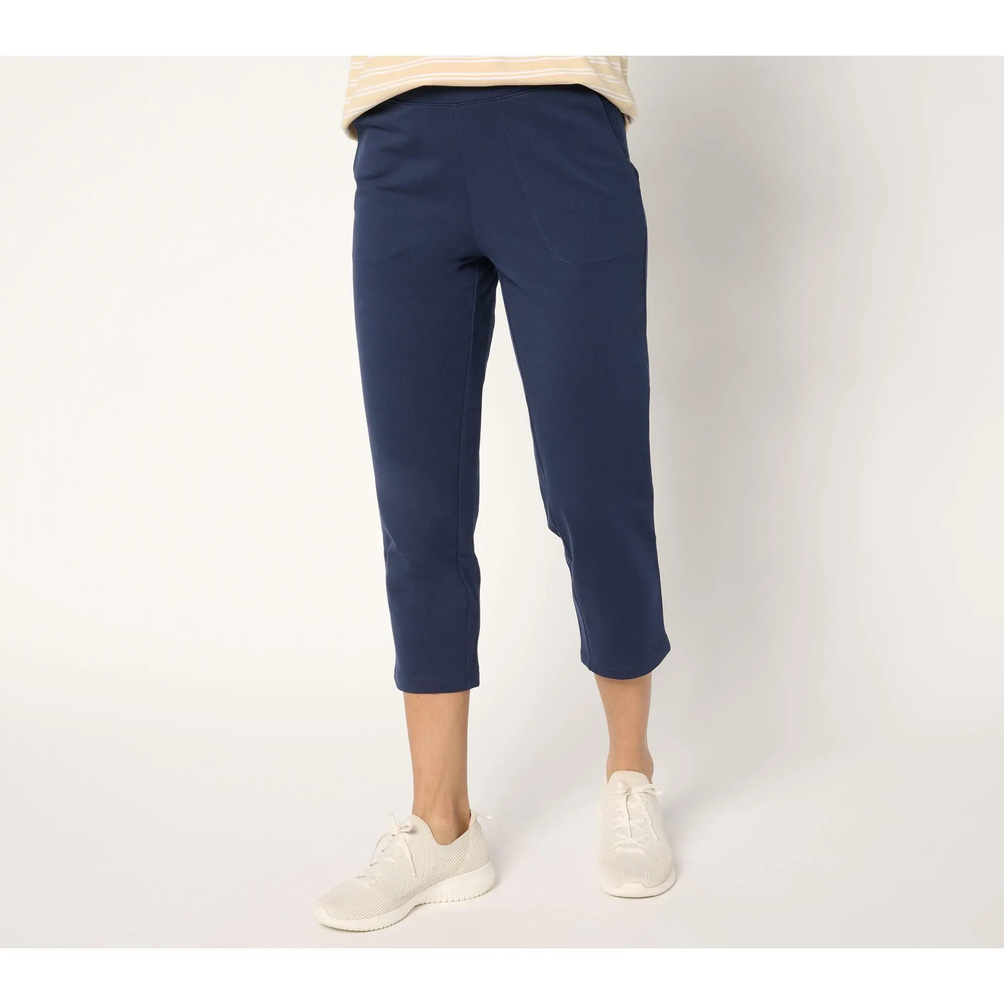 Denim & Co. Regular EasyWear French Terry Crop Pant