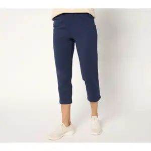Denim & Co. Petite EasyWear French Terry Crop Pant