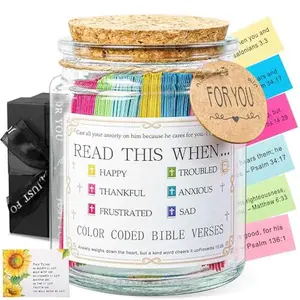 Bible Verse Jar, Read Me When Bible Verses Jar For Daily Encouragement, Inspirational Prayer & Reflection,Graduation Gift for Her,Gifts for Mom from Daughter Son, Christian Gifts for Women
