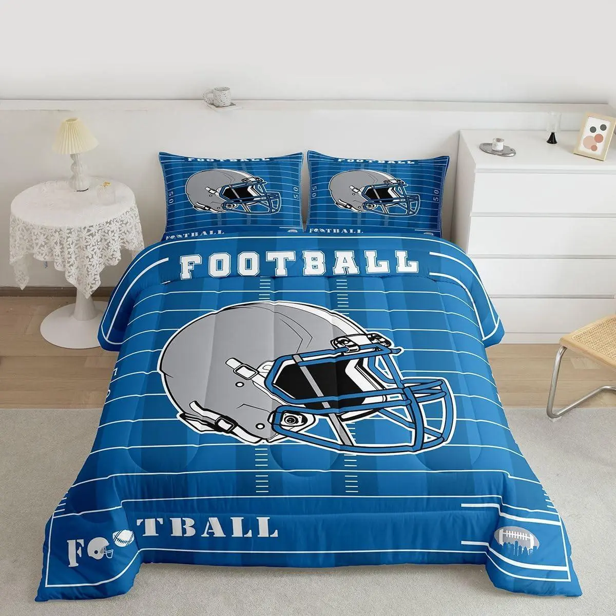 Football Bedding Set,American Football City Comforter Set,Sports Rugby Comforter,Football Fans Gifts Bed Set