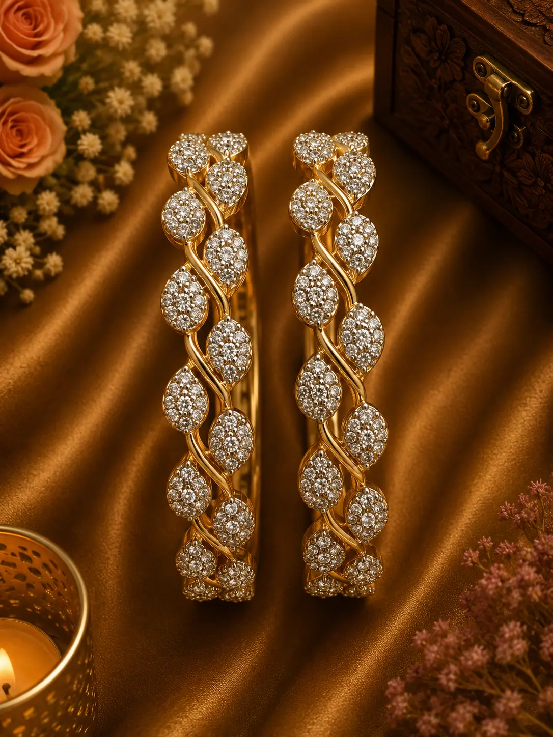 Luxury Indian Designer Bangles | Bridal Partywear CZ Bangles | Desi Jewelry size 2.8