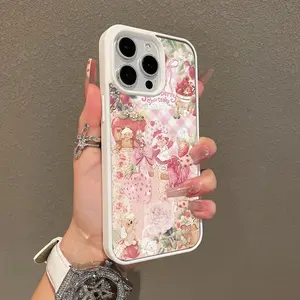 Magnetic Stylish Case for iPhone 17 16 E Pro Max 15 Plus 14 13 12 11 XS XR, Strawberry Shortcake Art Aesthetic | Shockproof, Silicone, Lightweight, Girly, and Scratch Resistant Protection