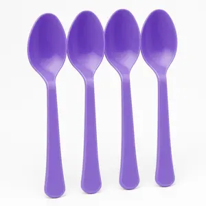 Vibrant Purple Plastic Spoons - Pack of 50 - 7.5 in.