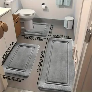 3-Piece Super Absorbent Bath Mats Set, Non-Slip Bathroom Rugs, Ultra Soft Comfortable Luxury Bath Towels, Ideal for Bathtub Shower Room Decor