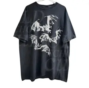 Three Bats Y2k T-Shirt, Vintage 90s Style Bat T-Shirt, Washed Retro Gothic Shirt, Dark Art Shirt, Unisex Adult Grunge 2000s Graphic Shirt Menswear Top Underwear Tshirt