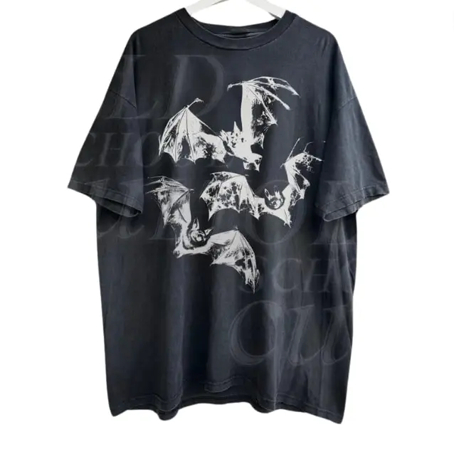 Three Bats Y2k T-Shirt, Vintage 90s Style Bat T-Shirt, Washed Retro Gothic Shirt, Dark Art Shirt, Unisex Adult Grunge 2000s Graphic Shirt Menswear Top Underwear Tshirt