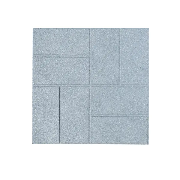 Rubberific 212 MAIN 100% Recycled Rubber Dual-Side Cobblestone Floor Paver, 16x16 in Grey, 9-Pack Set - Water Resistant, Durable, Easy to Install