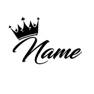 Custom Name With Crown (Put Name In Notes) Squatted Truck & Car Decal - Handmade in the US with Weather Resistant Vinyl Vehicle Exterior Decoration
