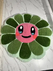 Custom Kirby x Murakami Hand Tufted Rug - Unique Design, High-Quality Material, Ideal for Home Decor
