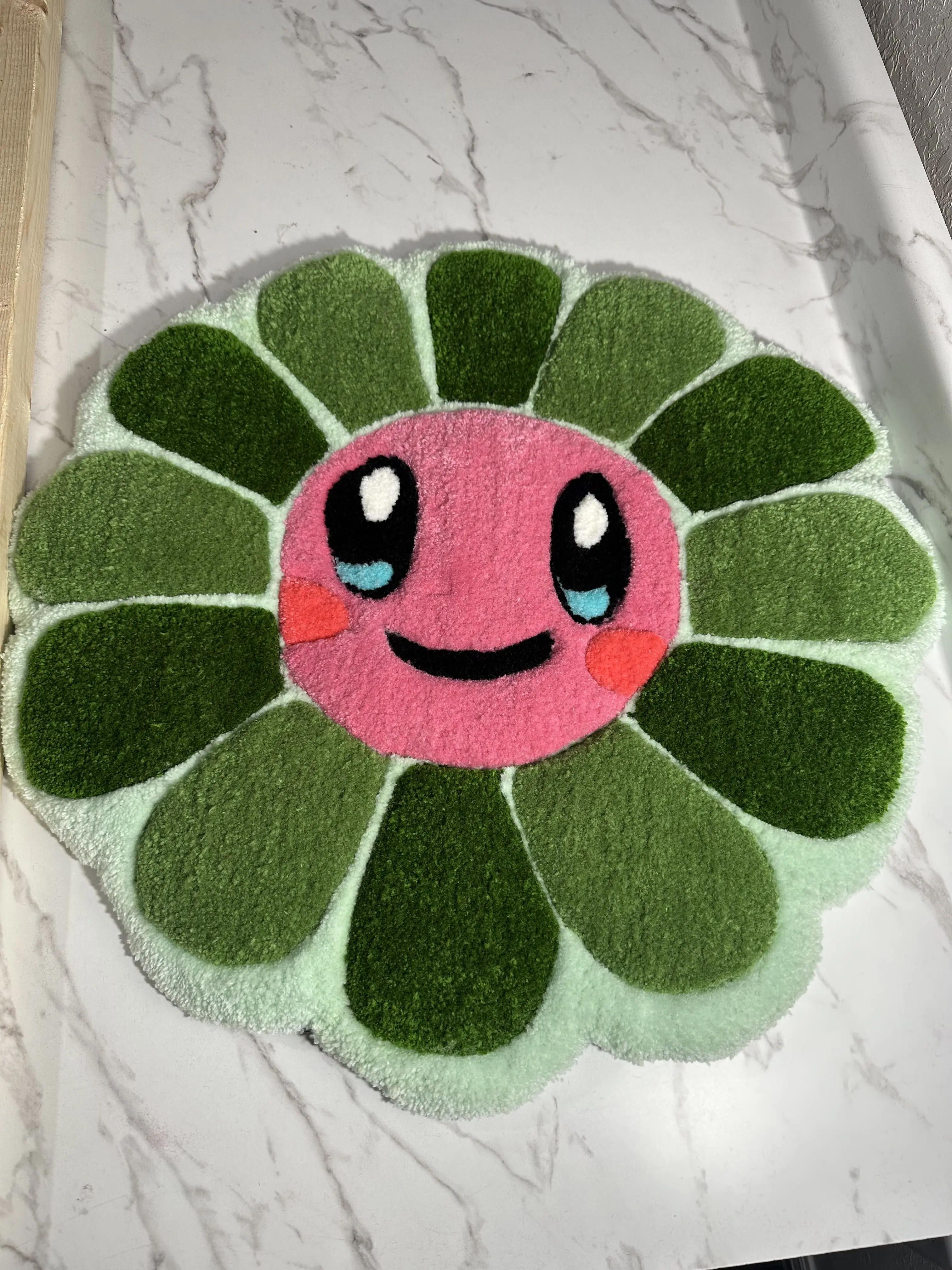 Custom Kirby x Murakami Hand Tufted Rug - Unique Design, High-Quality Material, Ideal for Home Decor