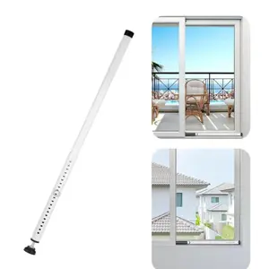 Sliding Door Security Bar,Security Bar For Sliding Glass Door,Heavy Duty Sliding Patio Door Lock Bar, 20-50inch Adjustable Multi-use Window Security Bars, Sliding Door Stopper,White,1Pack
