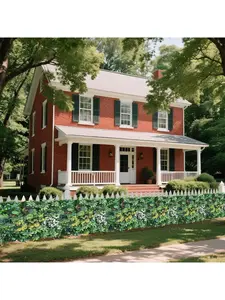 6-Piece 20"x20" Green Artificial Grass Wall Panels with Zip Ties & Tropical Leaves, Faux Greenery Privacy Fence Screen, Outdoor & Indoor Garden Wedding Decor Backdrop