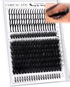 CORUSCATE Lash Clusters with Spikes Volume Eyelash Clusters Fairy Spike Lashes Cluster Eyelash Extensions with Bottom Lashes Cluster DIY Volume Extension Mega & Spikes & Bottom Full Glam