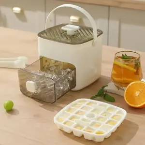 48-grid Ice Cube Mold, 1 Box Double Layer Ice Cube Maker with Lid & Storage Box, Ice Tray for Freezer, Kitchen Gadgets for Home Use