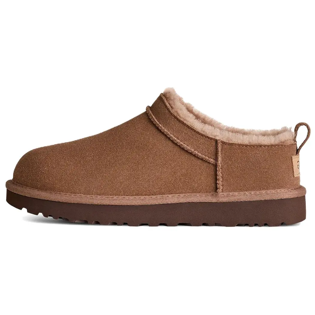 UGG Women's Classic Micro Sheepskin Boot, Short Ankle Style with Cozy Warmth for Fall & Winter in Rocky Oak Brown - Runs Small, Footwear, Short Boot, Multi-Size, Warm & Comfy
