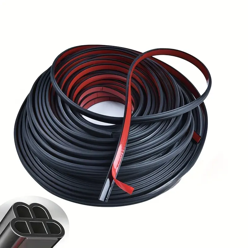 Universal Self-Adhesive Car Door Seal Strip, Dual Layer 5-Hole Soundproofing, Rubber Sealing Strips for Cars Trucks Suvs Rvs Interior, Car Accessories