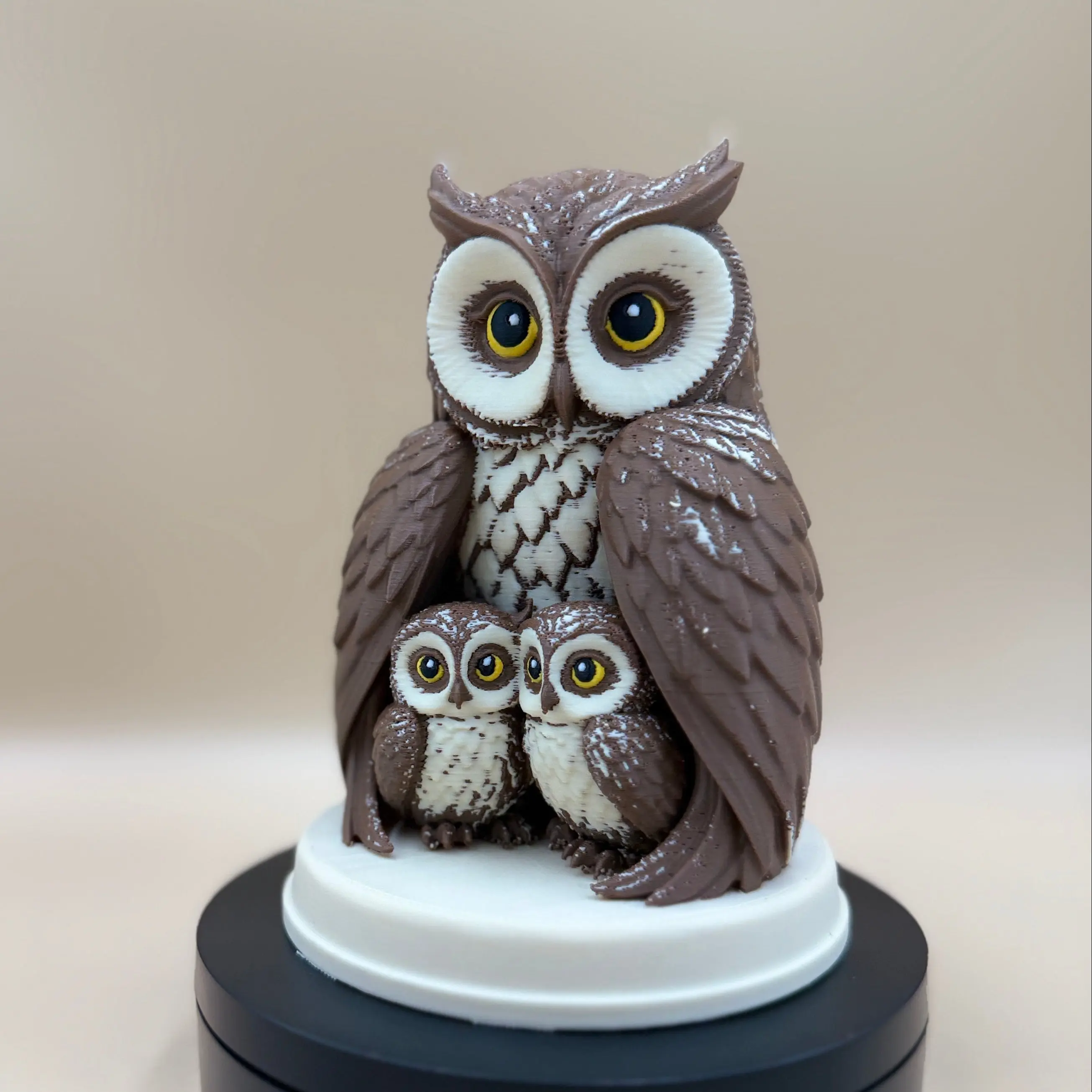Mother Owl and Two Owlets