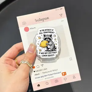 Funny Raccoon & Lemon MagSafe Kindle Grip – Sarcastic Quote Magnetic Pop Socket & Kickstand – Cute Meme Phone Accessory Gift