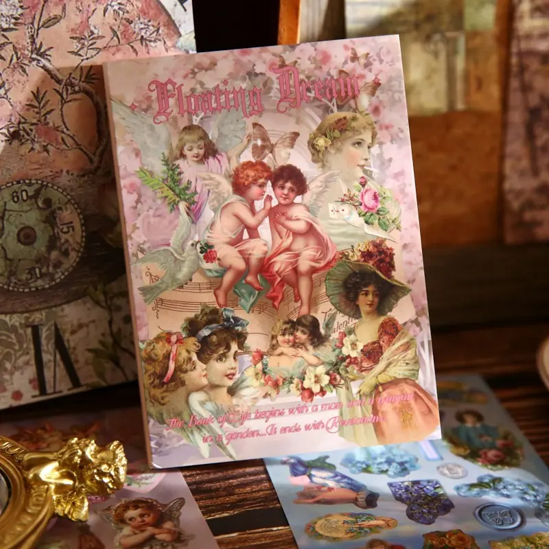 30 Vintage Fairy Tale Angel Theme Stickers, Decorative Paper Stickers for Crafts & DIY Projects, Perfect for Kids' Rooms & Gifts