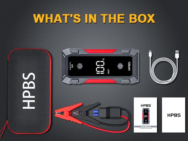 HPBS H50 Jump Starter - 5000A Jump Starter Battery Pack for Up to 10.0L Gas and 8.0L Diesel Engines, 12V Car Battery Jumper Starter Portable with 3.0" LCD Display, Jump Box