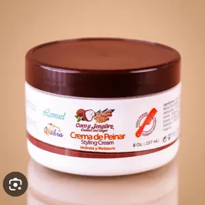 Lemuel Crema de Peinar Styling Cream 8 oz for Shine and Strength in Jar with Brown Lid - Gel, Haircare Smooth