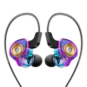 QKZ Ak6-Ultra Heavy Bass Headphones High Quality Headphones Monitor Headphones Mobile Wire-Controlled Sports HIFI Running Headphones with Microphone Headset