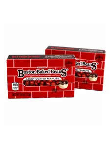 Boston Baked Beans Candy 0.8 oz Boxes | Candy Coated Peanuts | Retro Candy | NYC Corner Store Favorite | 12 Pack or 24 Pack | NY Snack Pantry