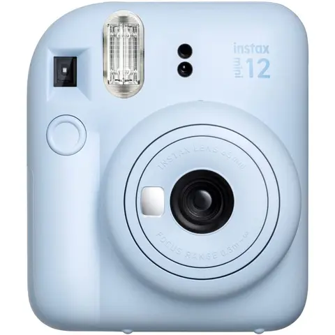 Fujifilm Instax Mini 12 Cute Selfie Instant Camera - Pastel Blue (16806248), Lightweight Compact, 7s Flash Recycle, Automatic High-Quality Lens, 62x46mm Capture, Instax Up! Support, 0.3m & Beyond Focus, Alkaline Power, Disposable Film Compatible