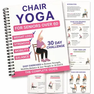 30 Day Chair Yoga Guide, Gentle Elderly Fitness Book for Seniors Over 60, Improve Strength Balance & Flexibility, Easy Home Sitting Workout Exercise Handbook, Yoga Poses For Seniors
