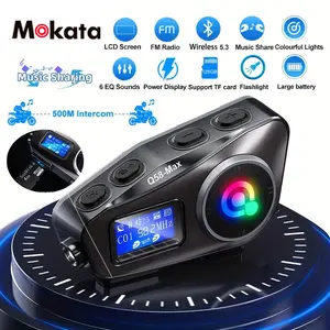 A must-have for every cycling buddy!Q58-Max helmet Bluetooth intercom, supports 500 m range connectivity / 6 sound effects / Bluetooth 5.3, RGB ambient lighting + large battery—great for team rides and commuting motorcycle headset