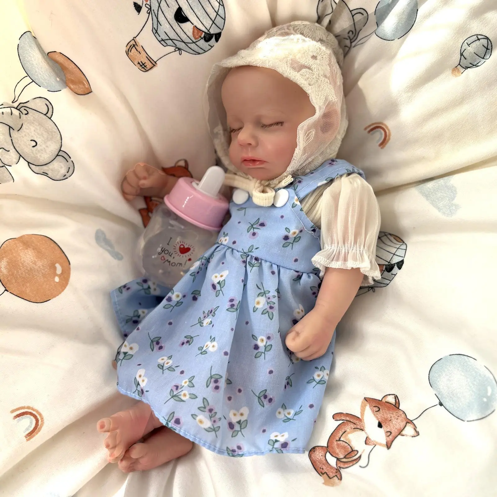 summerwins 12in/30cm Mayfair Full Body Silicone Reborn Baby Doll (2.2 lb) with Drink & Wet System, Realistic Interactive Bunny Collectible Dolls, Soft Cuddly Gift-Boxed Toy for Kids 3+