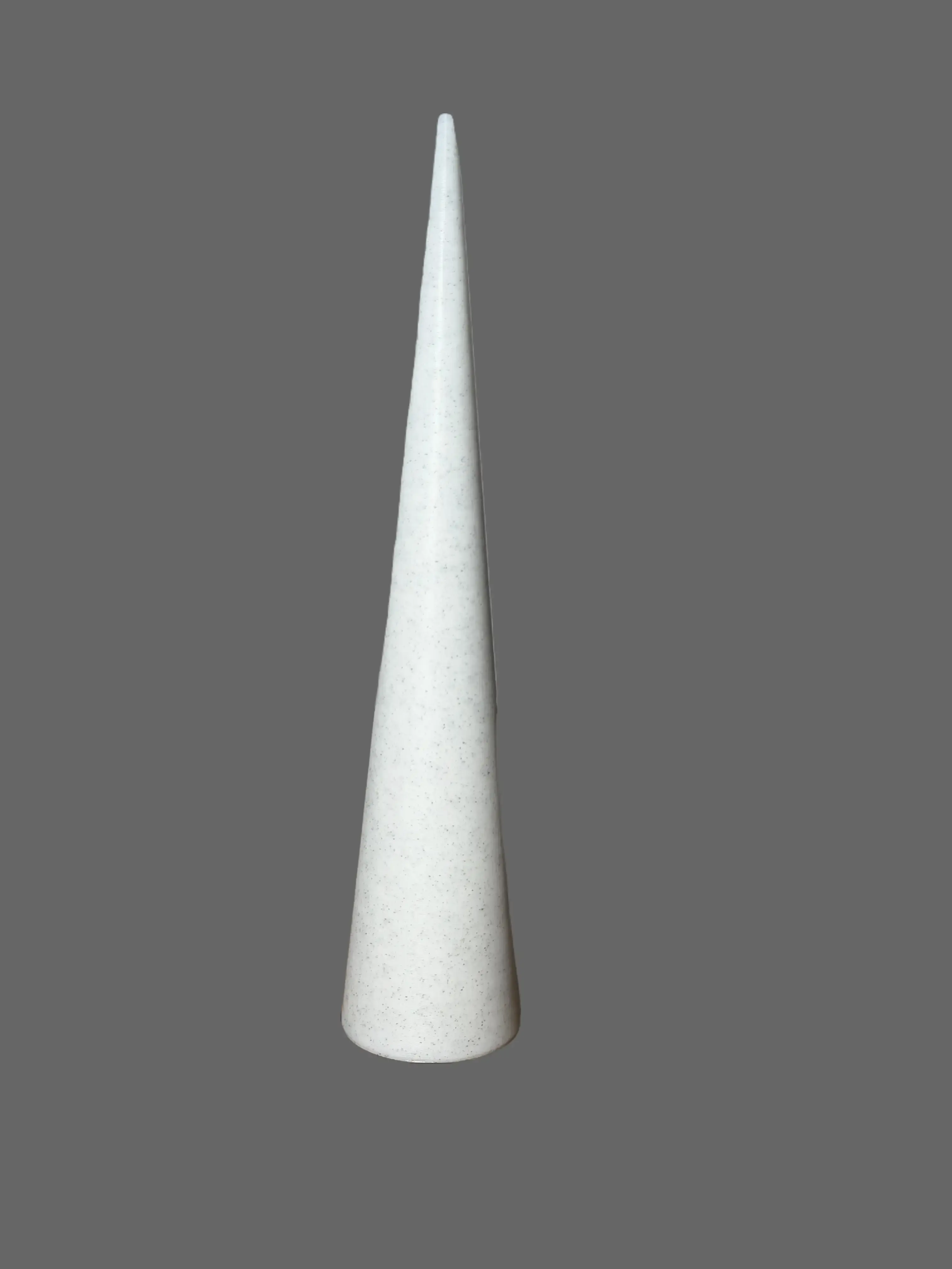 Classic Marble White-Gray Ring Cone Home Jewelry Organizer, 1.25 in Base, 6 in Tall, Displays Sizes 5-14, 1.25 Inches Base