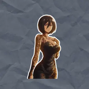 Mikasa Ackerman Anime Girl Sticker, Anime Girl Vinyl Stiker, Perfect For Phone, Laptop and Fridge Versatile Use